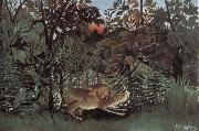 Henri Rousseau, The Hungry lion attacking an antelope